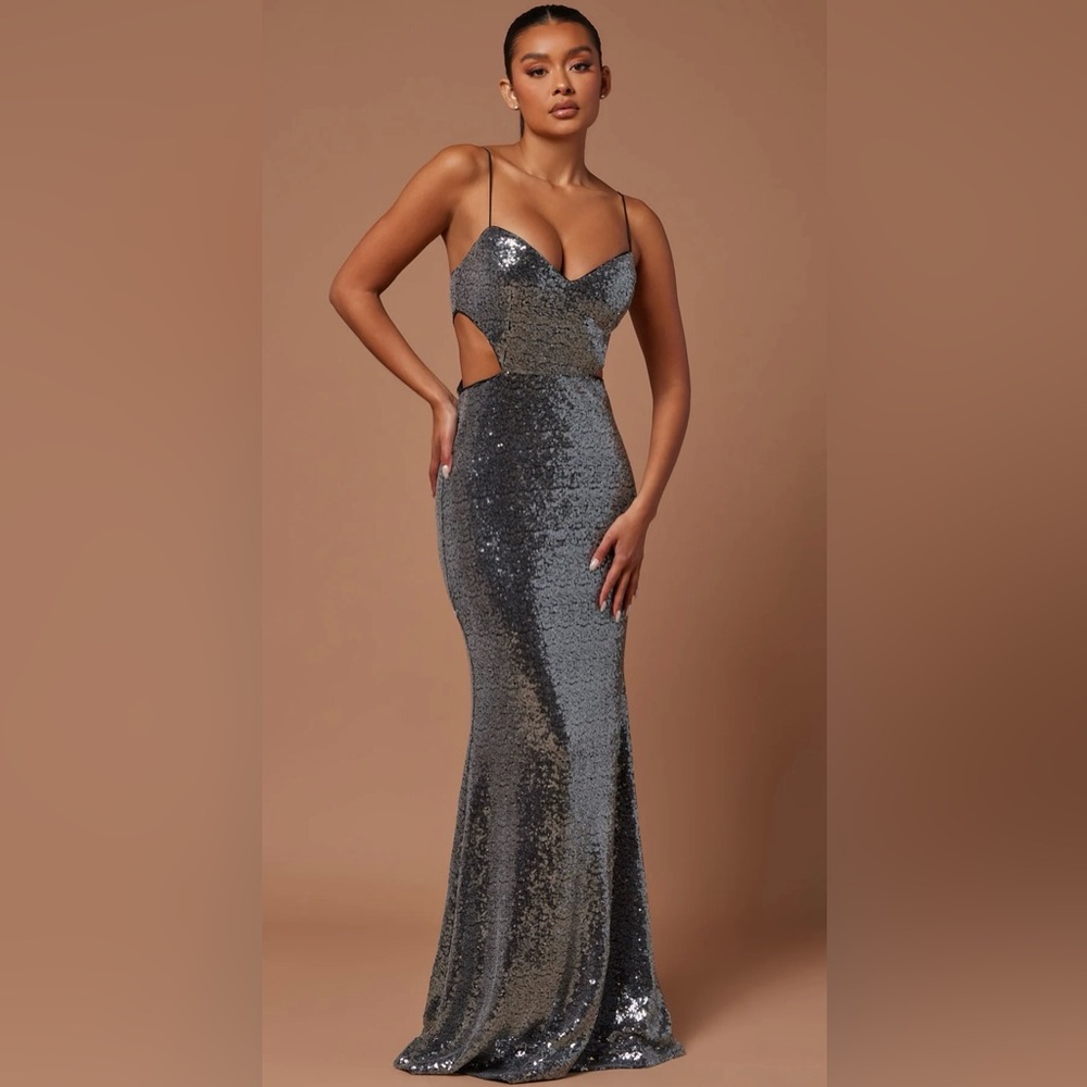3/$30 Winnie Sequin Gown - Silver